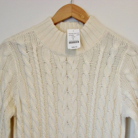 Cream Cable Knit Sweater Dress BRAND NEW NWT Chunky Mock Neck Vero Moda Small - Picture 3 of 15